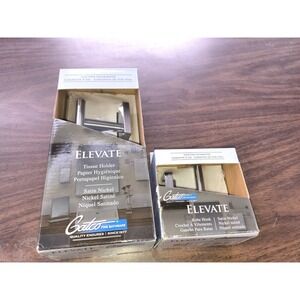 Gatco Elevate Toilet Paper Holder And Robe Hook Satin‎ Nickel
